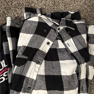 George Black and White Plaid Button Down Shirt